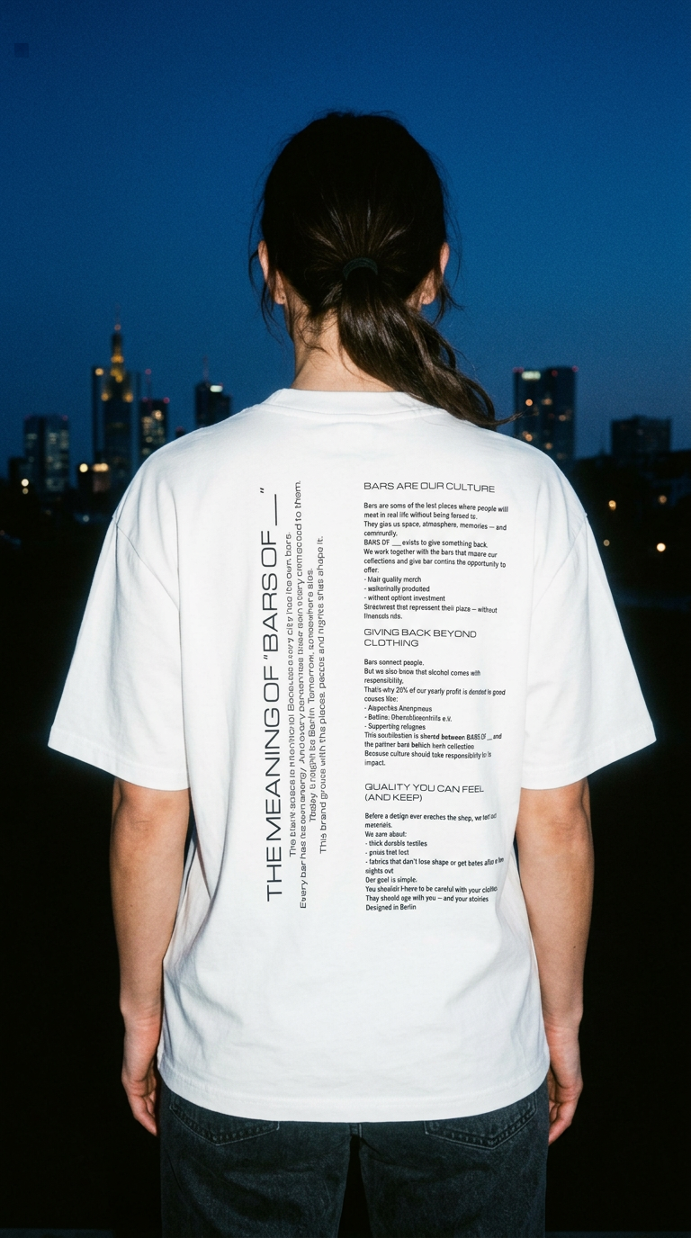 T-Shirt, oversized - BARS OF ___ "Principles" in white