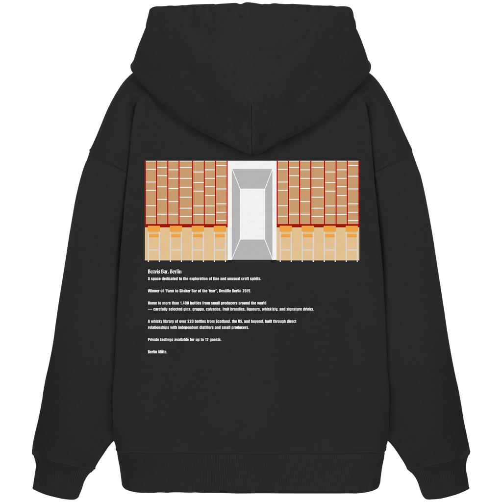 Hoodie, oversized - Beavis.Bar "The Bar" in black