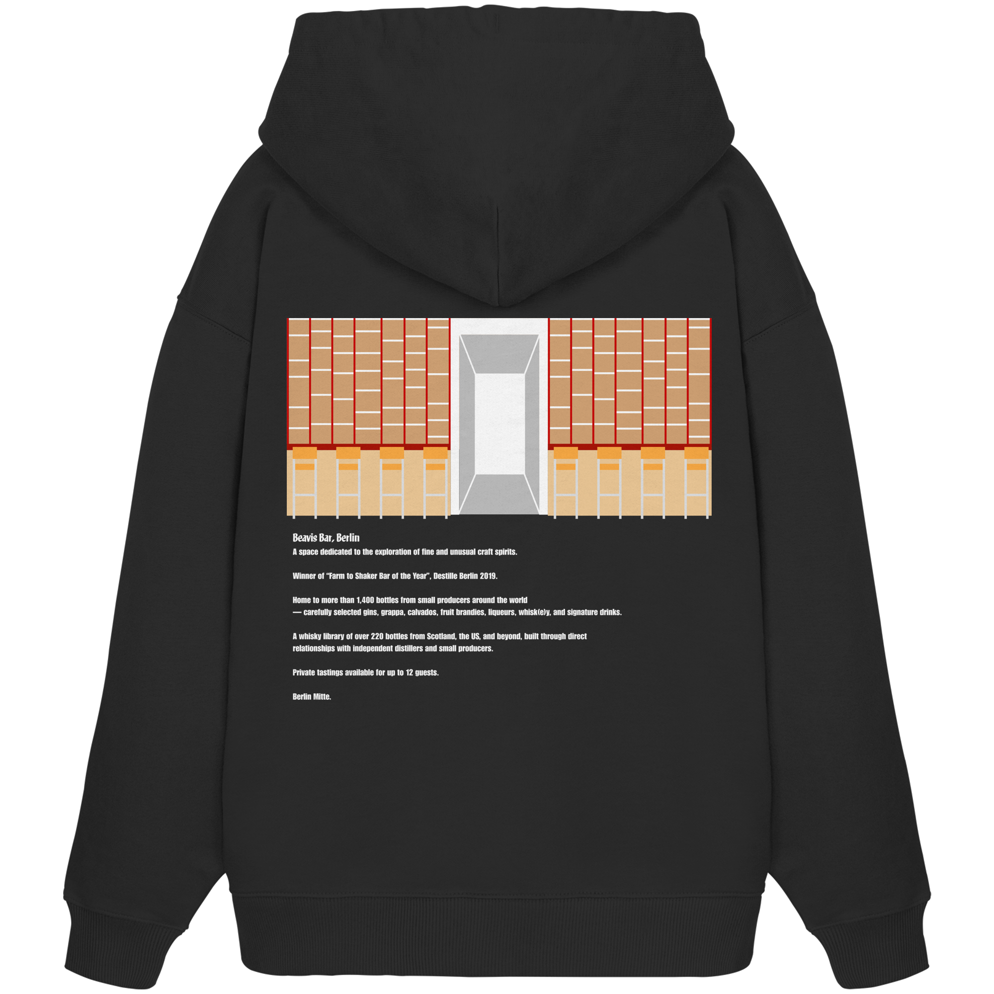 Hoodie, oversized - Beavis.Bar "The Bar" in black