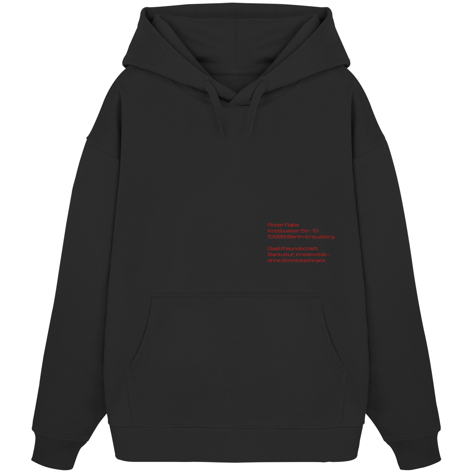 Hoodie, oversized - Roter Rabe Bar "Logo" in black