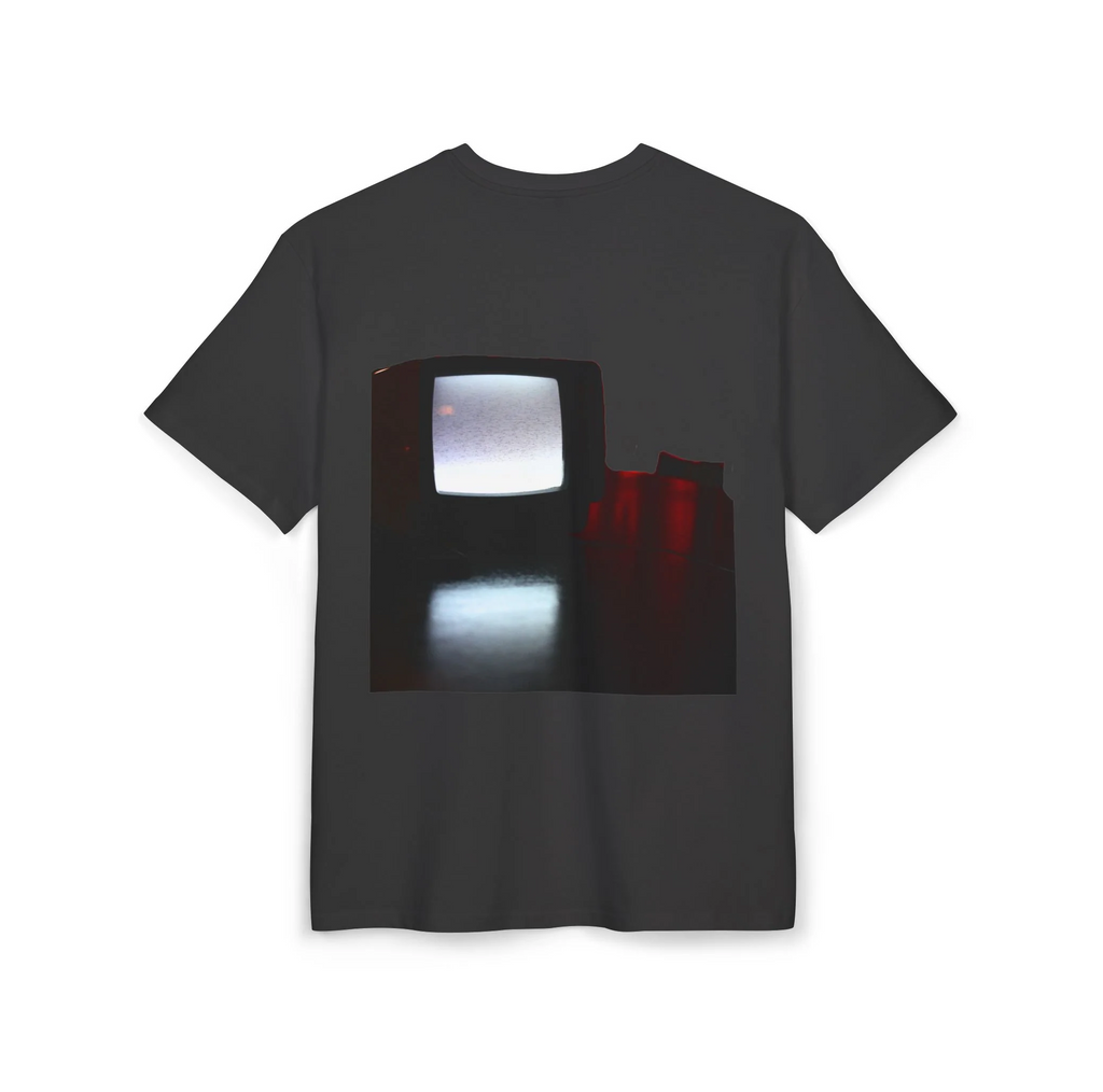 TV tee, black, front